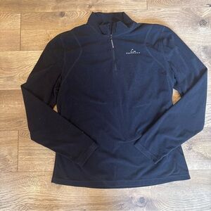 Women's Paradox Black 1/4 Zip Long Sleeve Fleece Base Layer Top Shirt Sz Large